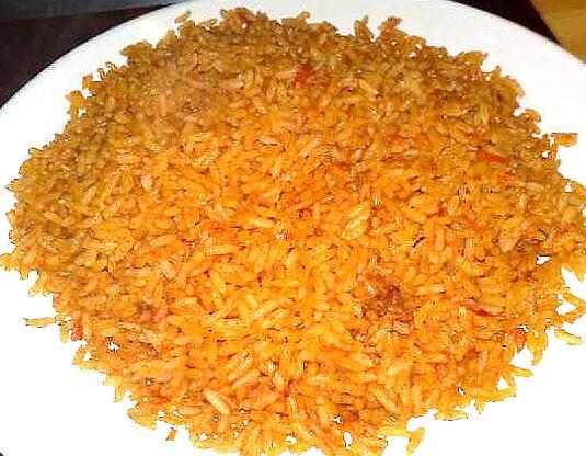 Jollof rice (joll off rice) or (jöll-öff - rīs) Popular African dish usually made