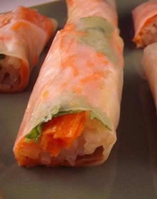 Spring roll Traditional Vietnamese food composed of meat, rice, noodles and