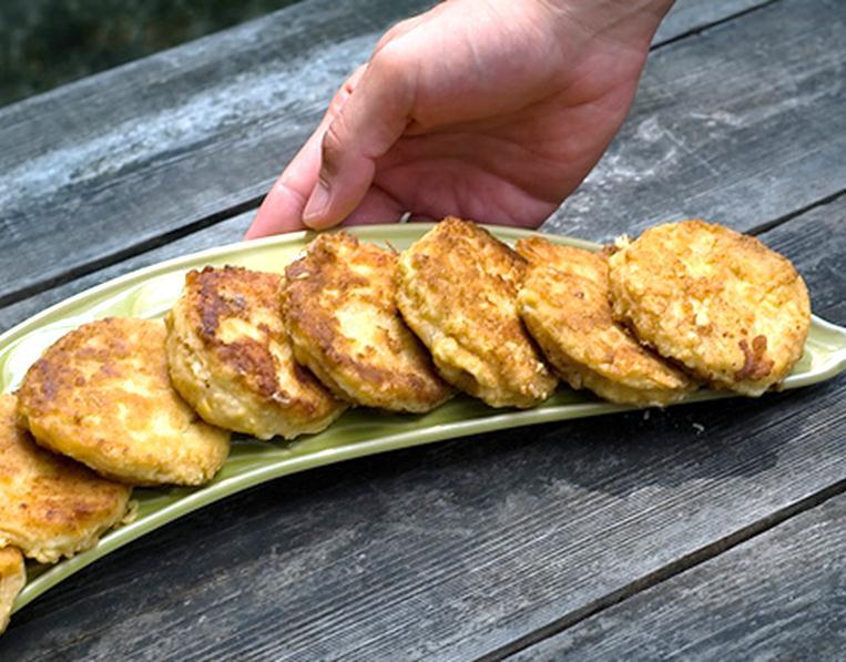 Corn cakes Native American small round cakes made with dried
