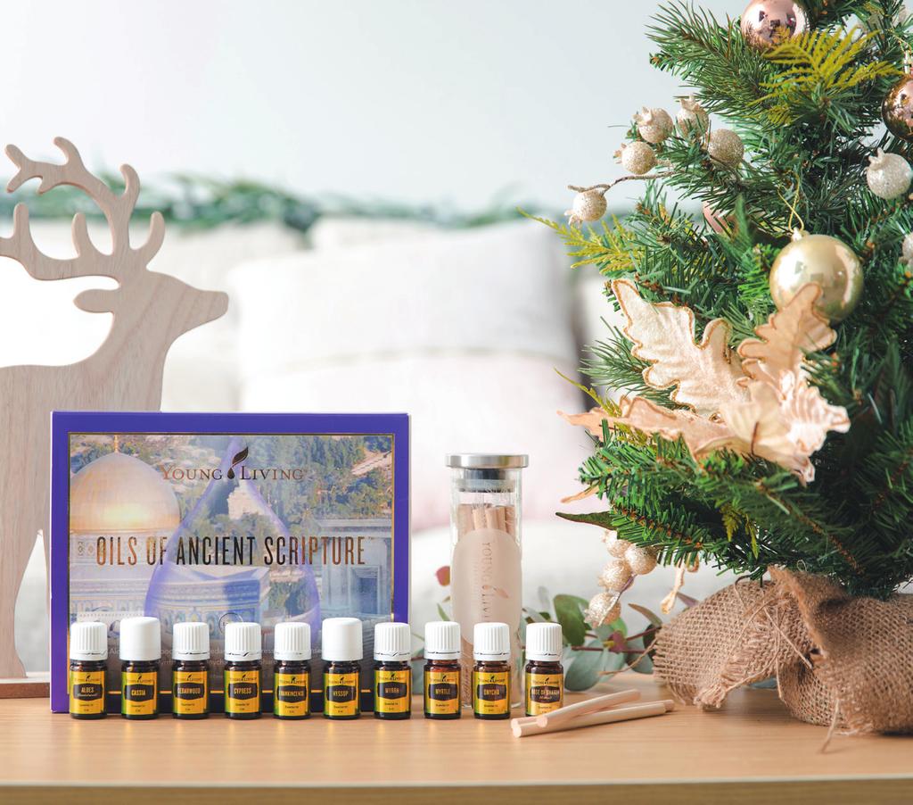 JOURNEY through TIME OILS OF ANCIENT SCRIPTURE HOLIDAY SET Immerse yourself in the beautiful aromas and intriguing history of 10 pure essential oils featured in the Bible.