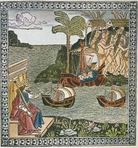 WHEN WORLDS COLLIDE, 1492 1590 CHAPTER 2 39 This image accompanied Columbus s account of his voyage, which was published in Latin and reissued in many other languages and editions that circulated