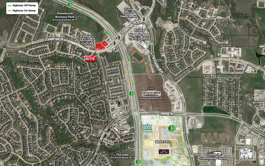 Opportunity located in the heart of located at the NWC of The N. Dallas Tollway and Stonebrook Parkway. All utilities including detention have been installed and are available to the pads.