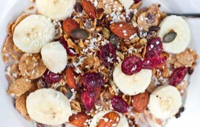 Cereal Trail Mix 2 cups sweetened cereal 1 cup dried fruit (pineapple, raisins, cranberries or apricots) 1 cup add-ins (coconut and toasted slivered almonds, dry roasted