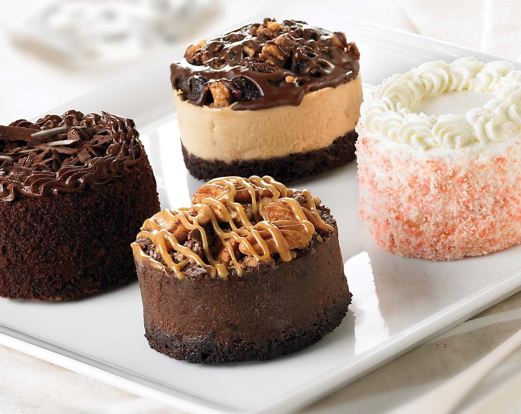 Individual Desserts (clockwise from top):