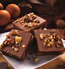 topped with Belgian chocolate and walnut pieces.