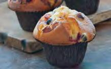 Muffin Packed with blueberries, blackcurrants, red currants and