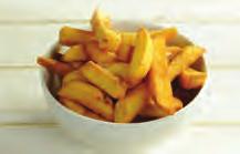 coloured orange fleshed sweet potato fries, thinly cut