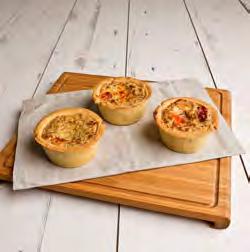 Units: 12 Weight: 200g 833129 Handcrafted Individual Quiche with Pulled Chicken, Chorizo Sausage & Manchego Cheese Pulled chicken, Spanish manchego cheese &
