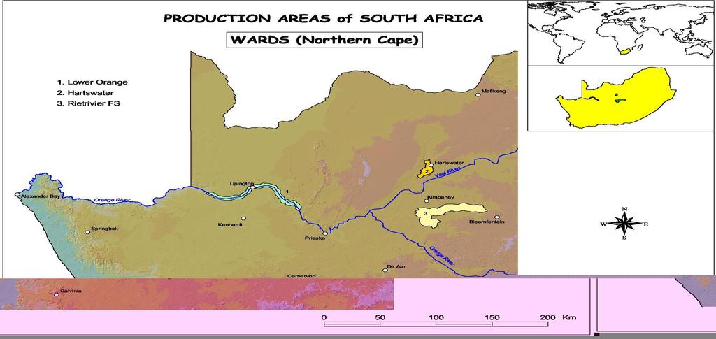 Map 5: Production areas of South