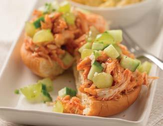 Smoky BBQ Pulled Chicken Sandwiches 2 tablespoons apple cider vinegar 2 tablespoons honey 1 tablespoon olive oil 1¾ tablespoons Onion Onion Seasoning, divided 1½ cups green grapes, quartered 1 small