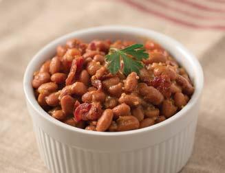 Honey Teriyaki Beans 5 slices bacon, chopped 2 (16 ounce) cans pinto beans, rinsed and drained ¼ cup Honey Teriyaki Sauce ¼ cup Brown Sugar Honey Mustard ¼-½ cup water 1 tablespoon Garlic Garlic