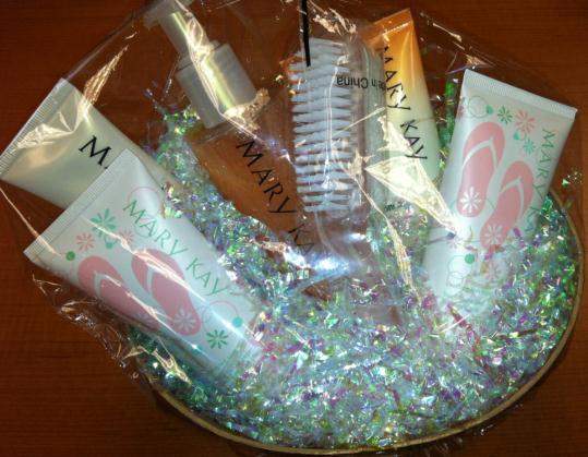 8 Mary Kay Gift Basket Foot Care This gift basket contains lotions and potions to make you feel pampered.