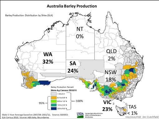 Growing conditions were ideal in most regions with the exception of localized minor losses resulting from flooding in southeast Australia and frosts in Western Australia.