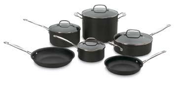 Stockpot with cover 10" Skillet 66-10 Cuisinart 10-piece Nonstick Anodized Cookware Set