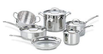 77-10 Cuisinart 10-piece Stainless Cookware Set Included in Set 1½ Qt. Saucepan with cover 3 Qt.