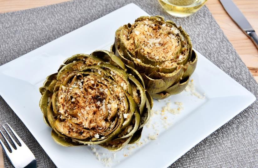 Italian Stuffed Artichokes Prep time: 5 minutes Cook time: 30 minutes Servings: 2-4 2 large artichokes, stems removed 1 cup Italian breadcrumbs ½ cup Parmesan cheese, grated 4 cloves garlic, minced 2
