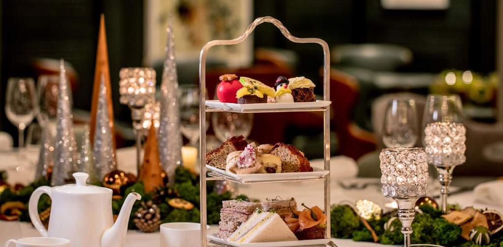 Main courses Festive Afternoon Tea Children's Afternoon Tea Add A Little Extra Roasted Chestnut and Pumpkin Soup, Chive Oil (v) Pressed Ham and Winter Vegetable Terrine Turkey, Sage and Caramelised