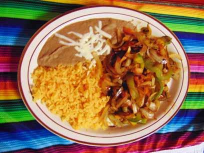 99 Chori Pollo Chicken breast with chorizo (Mexican sausage) and cheese served with rice, beans and tortillas 11.