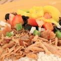 Slow Cooker Kalua Pork and Rice Bowls Serves: 3 4 Prep time: 10 mins Cook time: 8 hours 1 (1 2 pound) pork shoulder or butt roast, fat trimmed ½ Tablespoon sea salt ½ Tablespoon liquid smoke