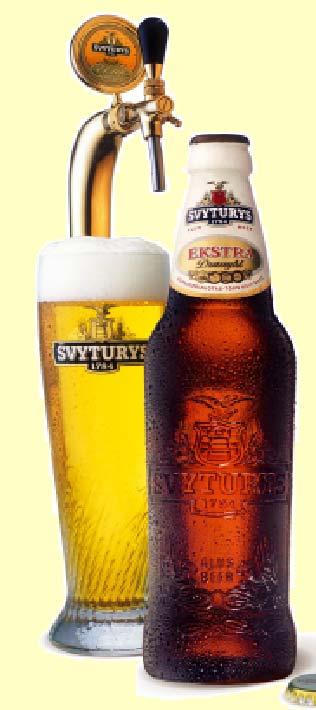 Švyturys Ekstra - the Leader Švyturys Ekstra Draught - for pure draughtsmanship This premium high-quality beer Is produced according to a unique technology, which allows brewing without