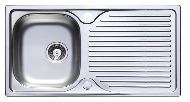 6mm Includes: waste, overflow & single lever tap Origin Bowl & 1/2 Sink & Kuban Tap Stainless steel (polished) 17ASTRA02 Origin bowl & 1/2 sink