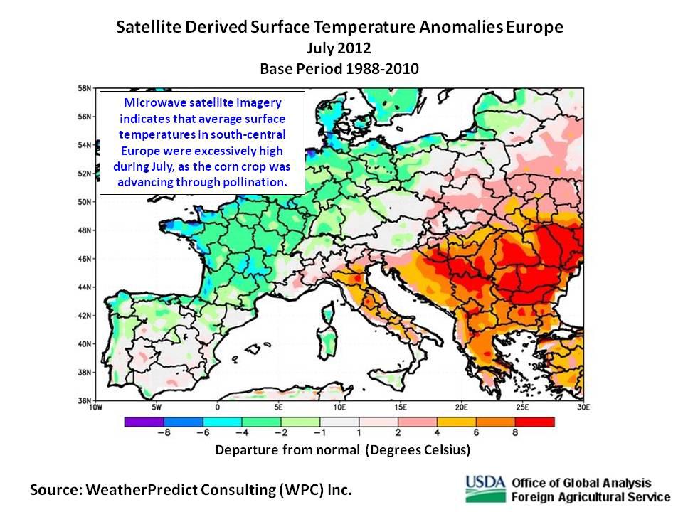 United States Department of Agriculture Foreign Agricultural Service Circular Series WAP 08-12 World Agricultural EU Corn: Drought in South-Central Europe Reduced Prospects The USDA forecasts corn