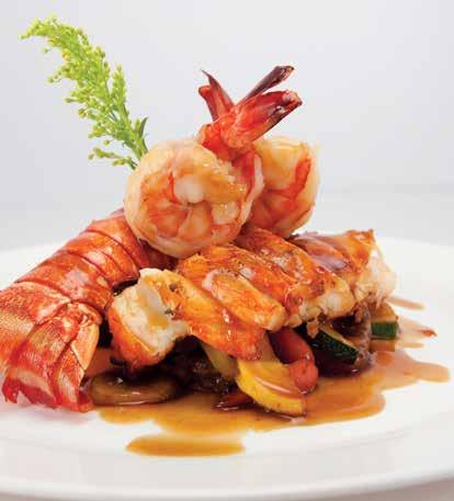 50 Broiled lobster tail and jumbo prawns (2 pcs), served w. chef s seasonal sauce Filet Mignon 22.50 Grilled filet mignon served w.