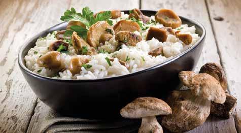 For 4 persons: 1 onion, 25 g dried boletus mushrooms, 1 Cup risotto rice - 250 g 2 Cups vegetable stock - 500 ml, 1 bunch parsley, 25 g butter 50 g grated Parmesan, salt, pepper 1.
