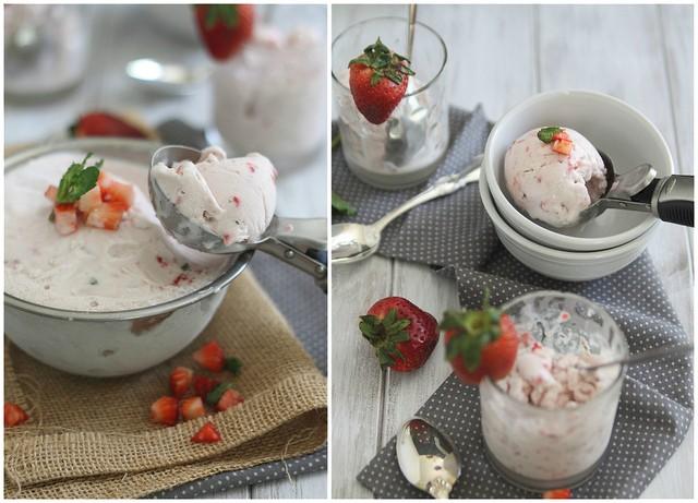 Roasted Strawberry Mint Ice Cream Notes Refer to Banana Nut Ice Cream recipe to make ice cream portion. Preheat oven to 400 degrees.