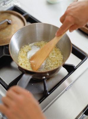 Sautéing (saw-tay-ing) cooks food rapidly in a small amount