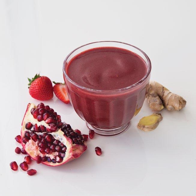 SMOOTHIES GINGERED ACAI PREP: 5 MINUTES CONTAINER: TOTAL CRUSHING PITCHER MAKES: 6 SERVINGS 1 1 /2 cups unsweetened acai berry puree, thawed 2 tablespoons fresh ginger, minced 3 1 /2 cups pomegranate