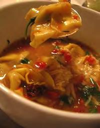 Tortellini and Spinach Soup Serves: 6 Serving Size: 1½ cups 8 cups low-sodium chicken or vegetable stock 1 pound bag fresh or frozen chopped spinach* 4 medium carrots,* grated or thinly sliced (~2
