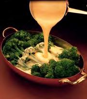 Cheese Sauce Serves: 6 Serving Size: 3 tablespoons 1 tablespoon light tub margarine (zero trans fats listed on label.