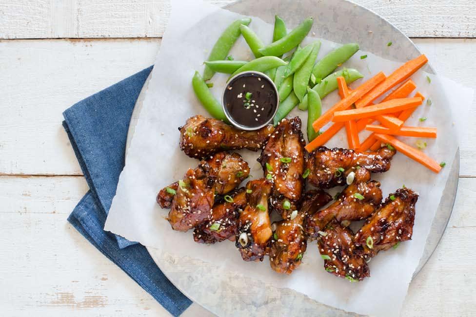YIELD 2-4 SERVINGS PREP TIME 15 MINUTES COOKING TIME 40 MINUTES 2 LBS CHICKEN WINGS 1/3 CUP SOY SAUCE 1/3 CUP MIRIN 1/3 CUP SAKE 1 TABLESPOON SUGAR 1 TEASPOON GRATED FRESH GINGER Teriyaki Chicken