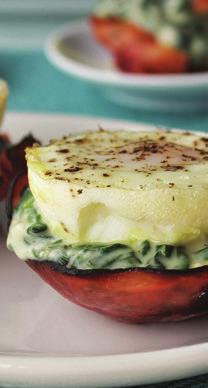 EGGS FLORENTINE IN A HAM NEST Prep time: 15 minutes Total time: 30 minutes 6 thin slices black forest ham 4 tablespoons unsalted butter, softened 2 tablespoons all-purpose flour 1 1/2 cups whole milk