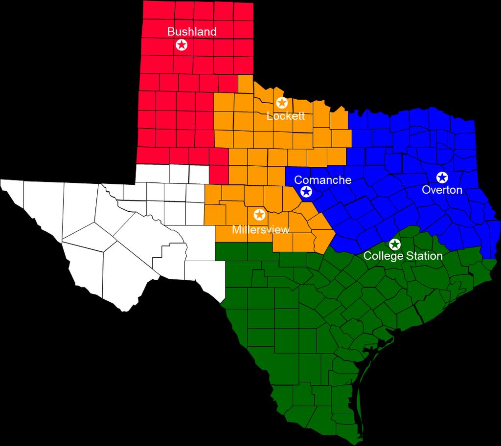 Texas Regional Map: 2018 Forage