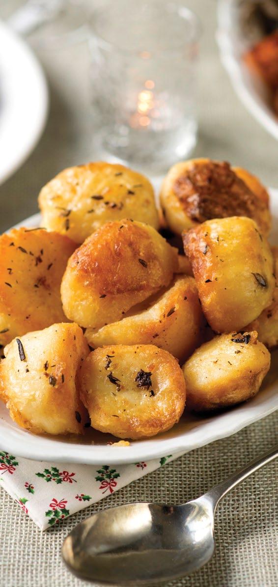 SERVES 4/6 Crispy Roast Potatoes MADE WITH DUCK FAT TIP Use the fat from your roast duck to make delicious crispy roast potatoes.