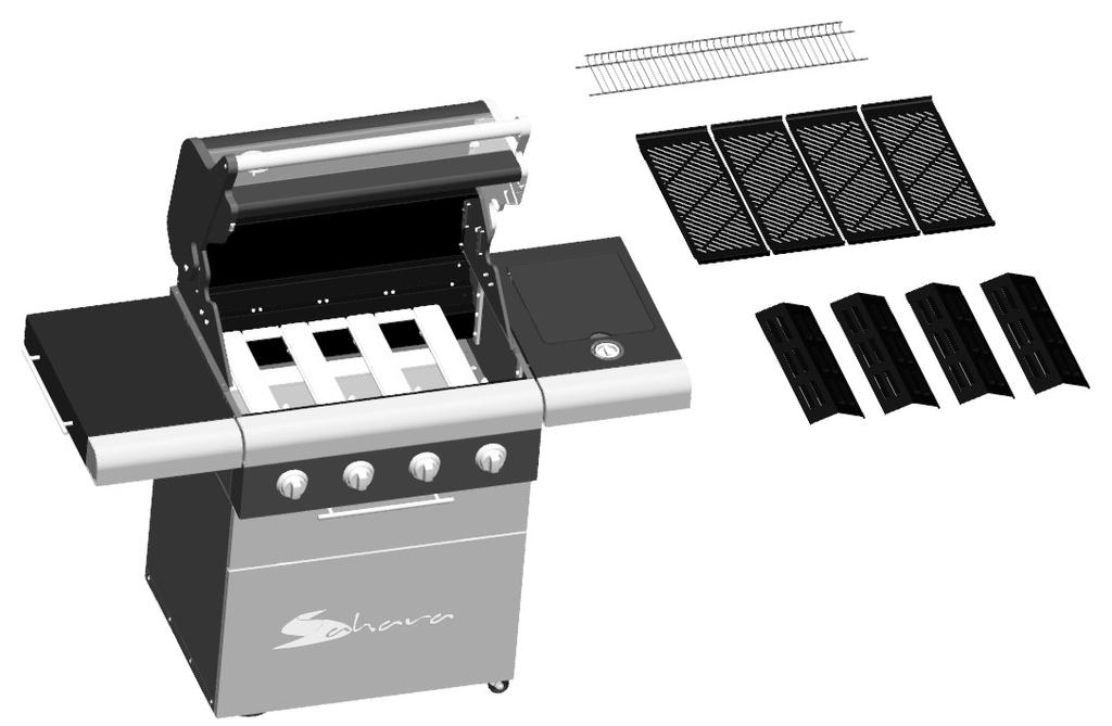 Assembly Step 9 Vaporising Bars (x4) Cooking Grills