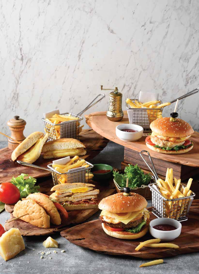 BURGER & SANDWICH **All dishes are served with french fries 25 New York Beef Burger 350 cheddar, fried egg, roasted onion, lettuce 26 Chicken Burger 320 cheddar, fried egg,lettuce 27 Steak Sandwich