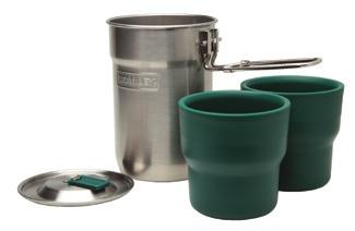 ADVENTURE COOK SET PREP & COOK SET SET INCLUDES: [1] 709mL stainless steel single wall pot [2] 295mL insulated cups