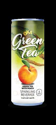 Green Tea Oka Green Tea This inventive sparkling drink mixes the ancestral benefits of green tea and the punch of a carbonated drink to generate a perfect combination of flavors to satisfy your taste