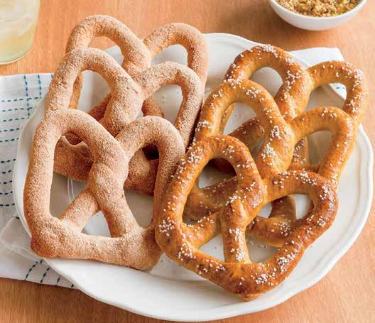 frozen soft pretzels; salt, cinnamon sugar. Zero Trans Fat!