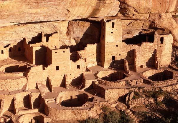 The houses were built side by side, creating large buildings called pueblos. Pueblo is a Spanish word that means town or village.