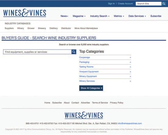 Online Advertising WINES 2019 & VINES DIRECTORY/BUYER S GUIDE GET THE MOST OUT OF YOUR WINES & VINES BUYER S GUIDE LISTING!