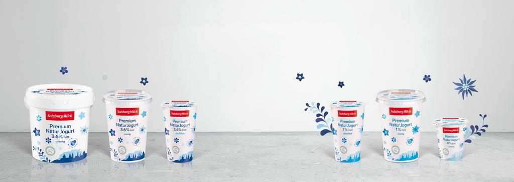 NATURAL YOGHURT The Premium natural yoghurts from SalzburgMilch have always been 100% natural products, and they now