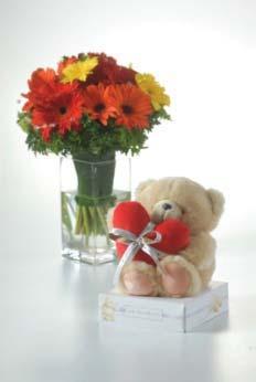 MBP04 RM210 (NP: RM250) Bunches of Love Bear, 20cm presented with lovely Geberas 10