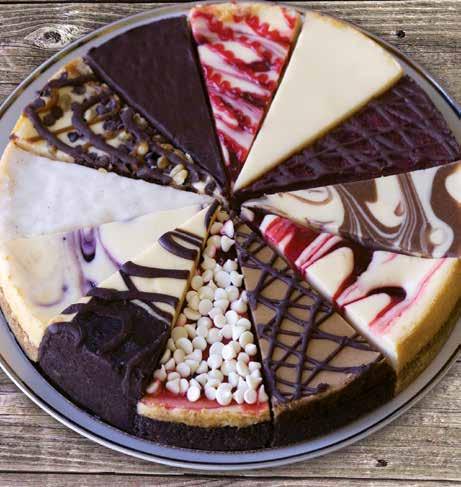 $20 655 655 12 Slice Variety Cheesecake Torta de queso con 12 variedades Includes twelve delectable flavors. 40 oz. $25 1.