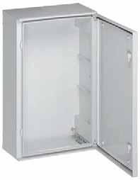 Orion Plus GRP IP65 enclosures Enclosure with plain door Made of glass reinforced polyester (GRP) Colour : RAL 7035 FL 0B : RAL 703 Body made out of one piece up to height 800mm IP 65 / door closed