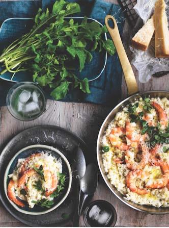 Australian Prawn & Fennel Risotto 20 large green Australian Prawns 2 tablespoons olive oil 3 baby fennel, chopped 2 cloves garlic, crushed 2 cups risotto rice 1 litre fish stock 50g butter, chopped ½
