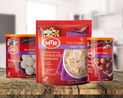 MTR RANGE OF PRODUCTS MTR Ready-To-Eat Extensive delicious recipes from the North and South of